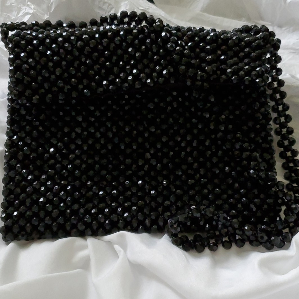 Beaded black purse